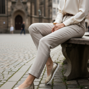 BALLOON FIT TROUSERS OFF WHITE